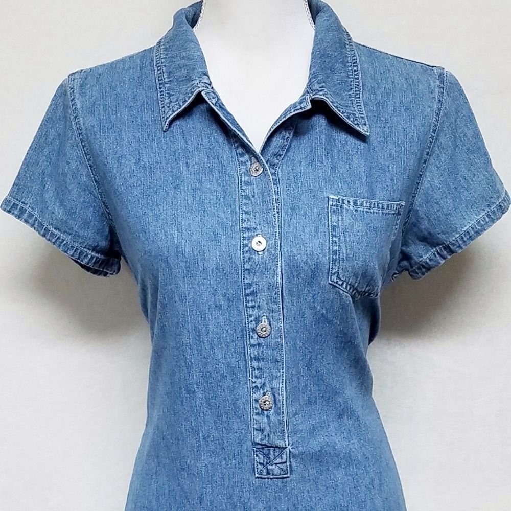 Vintage 90s faded glory button up denim dress - Picture 2 of 6